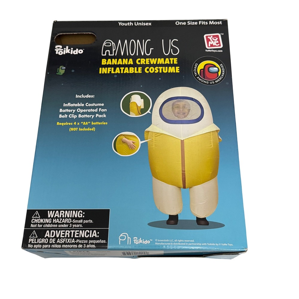 Among Us Banana Crewmate Inflatable Costume Youth Kids One Size Yellow Halloween